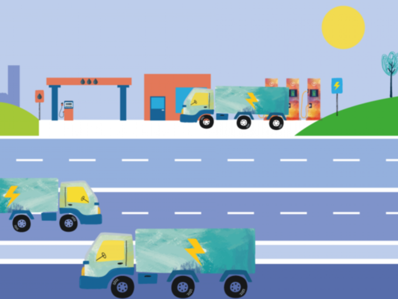 Przyszłość ładowania ciężarówek wzdłuż autostrad w UE